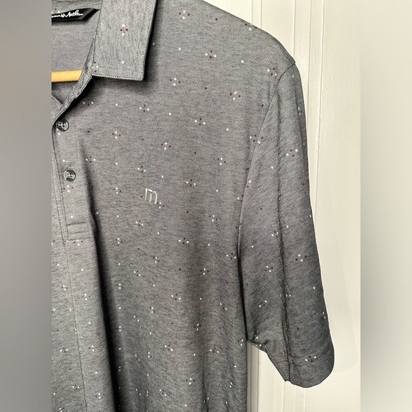 Travis Mathew Polo Shirt Mens Large Gray Dot Golf Pima Cotton Spring Sports - Picture 3 of 12